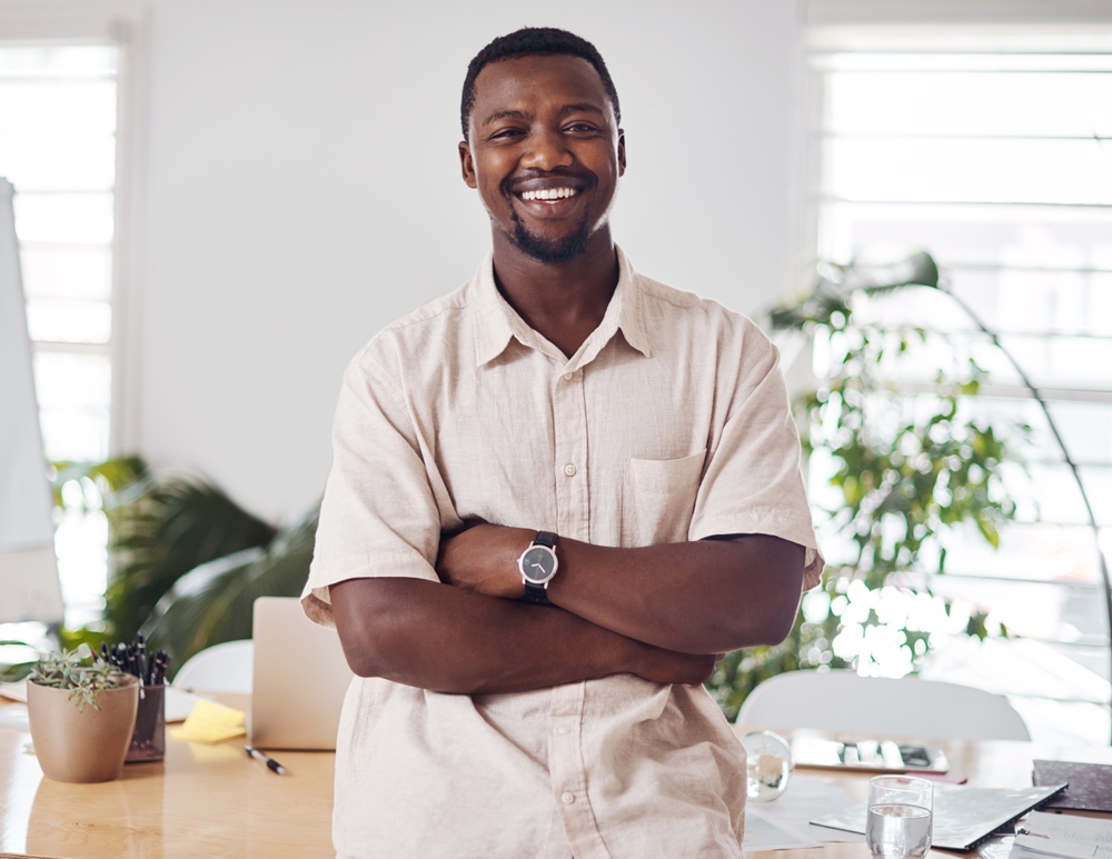 Businessman,,Portrait,And,Confidence,In,Office,With,Pride,For,Startup,